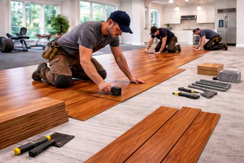 Cherry Floor Installation in Mayville, WI