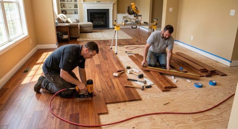 Cherry Floor Installation in Mequon, WI