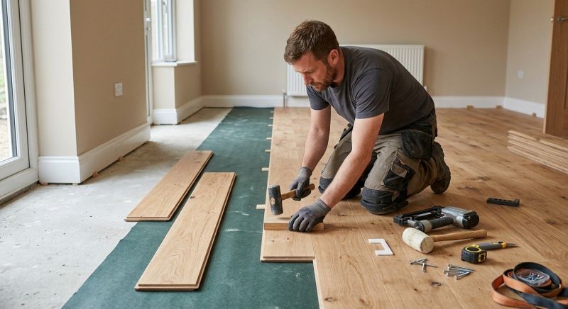 Dark Wood Floor Installation in West Bend, WI