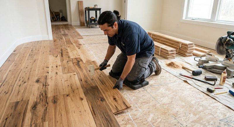 Hickory Floor Installation in West Bend, WI