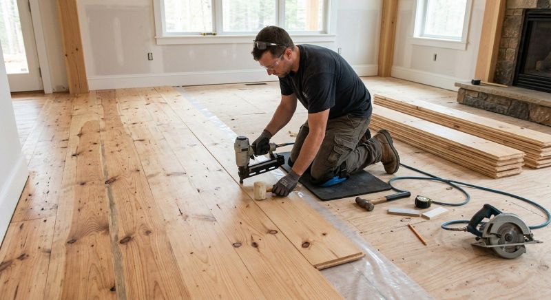 Pine Floor Installation in West Bend, WI