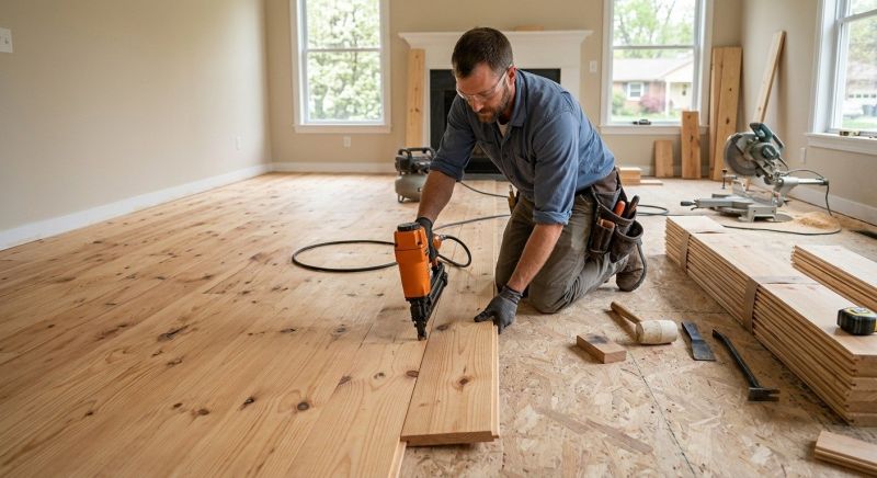 Pine Floor Installation in West Bend, WI